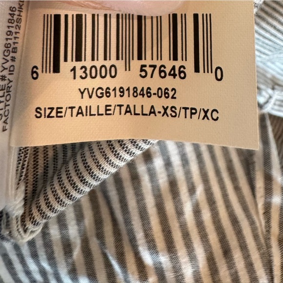 NWT BCBG grey combo pinstripe midi, curved hem dress size XS - Picture 12 of 13